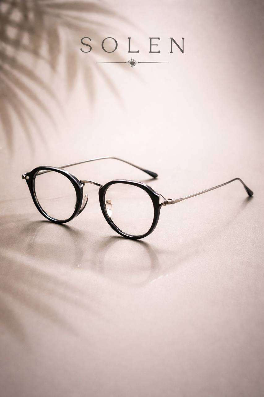 SOLEN Retro Round Titanium Sunglasses