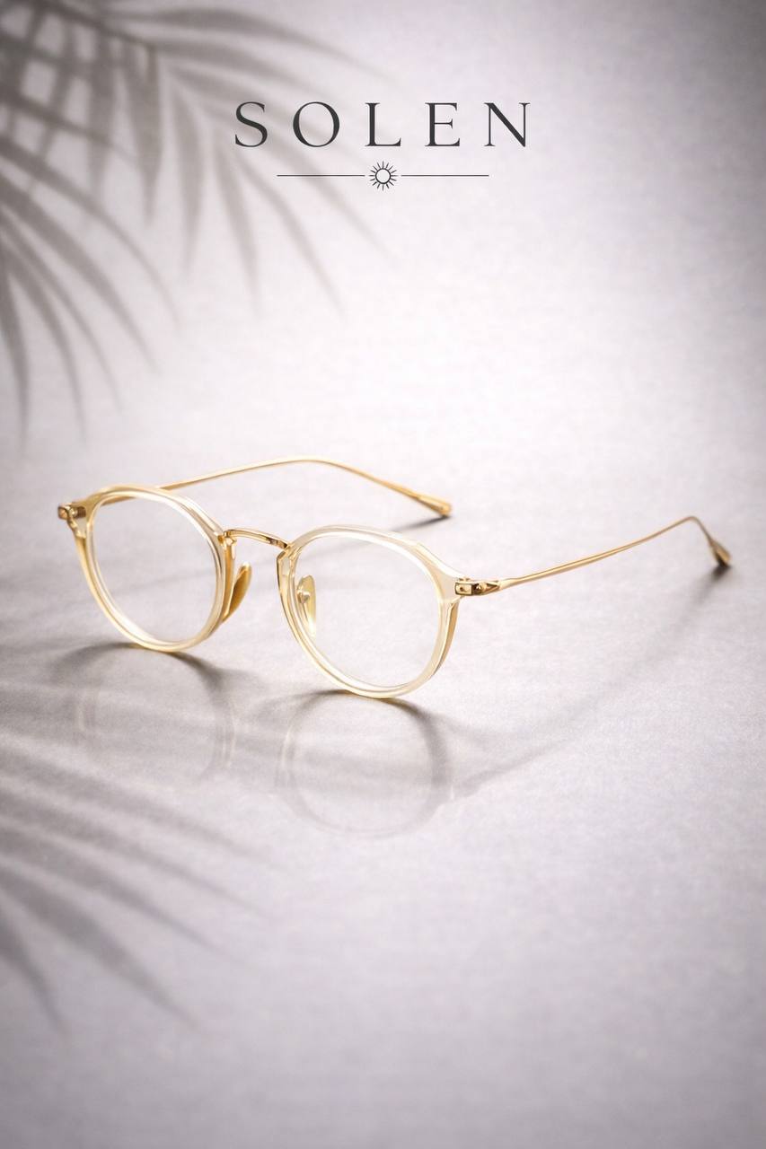 SOLEN Retro Round Titanium Sunglasses