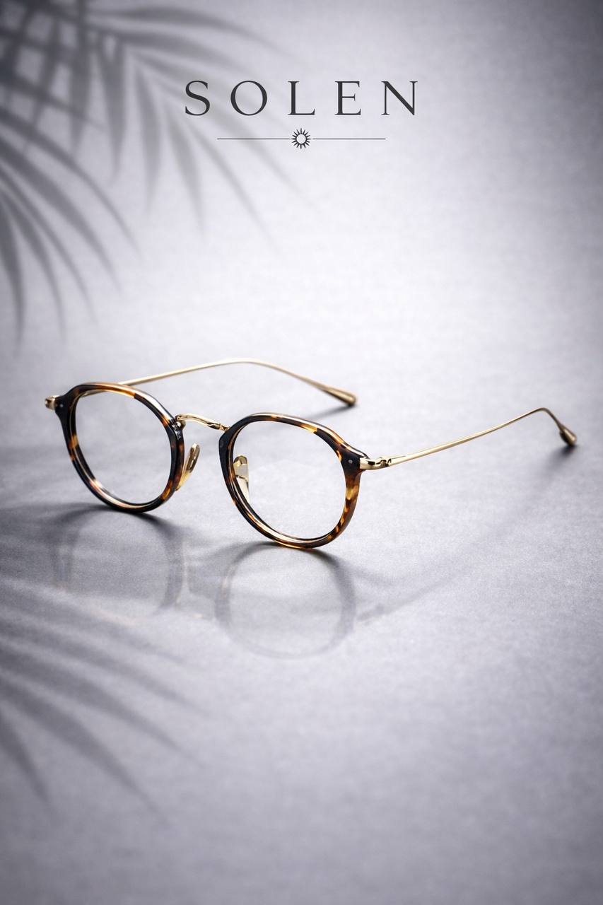 SOLEN Retro Round Titanium Sunglasses