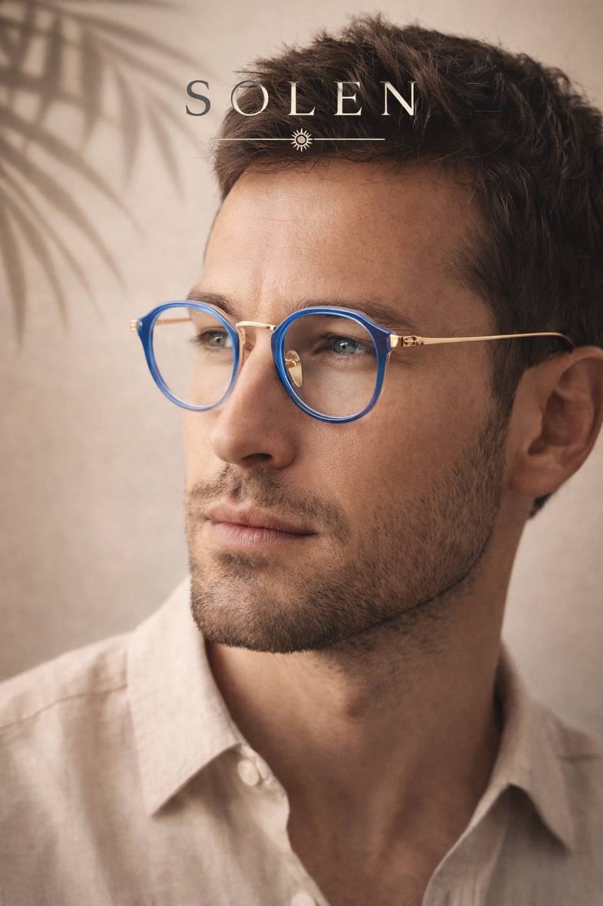 SOLEN Retro Round Titanium Sunglasses