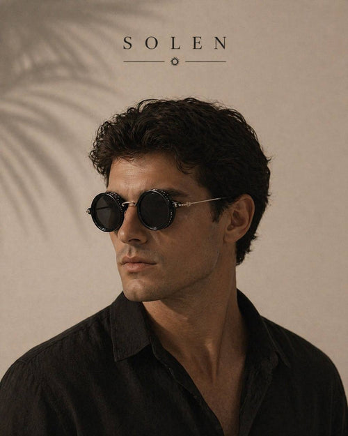 SOLEN Polarized Sunglasses – Round Frame, UV400 Protection, Lightweight Metal