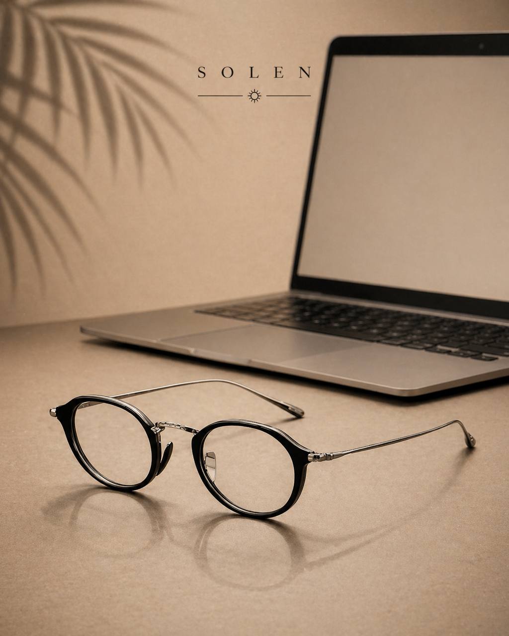 SOLEN Retro Round Titanium Sunglasses