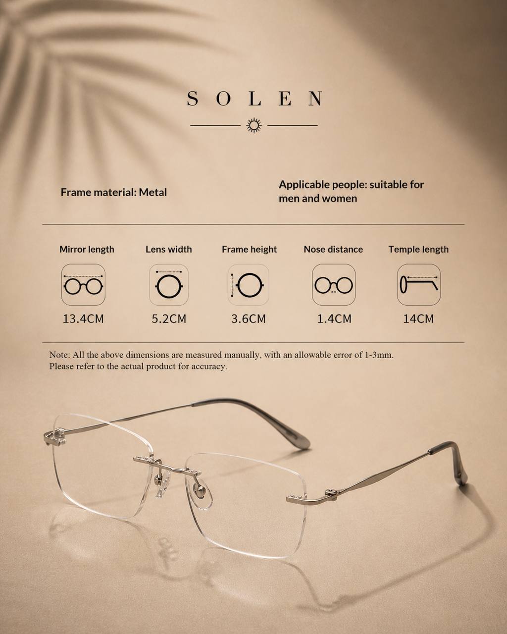 SOLEN™ Minimal Titanium Blue Light Glasses